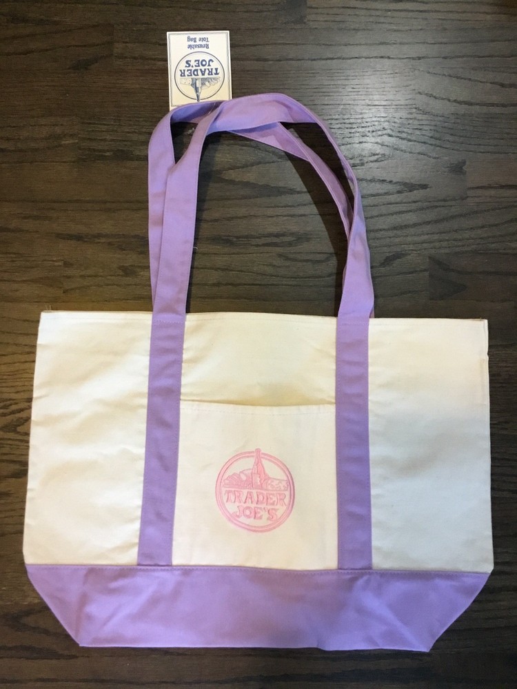 Trader Joe’s Canvas Large shopping Bag Limited release Tote Lavender New W/Tags