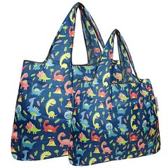 Wrapables Large & Small Foldable Tote Nylon Reusable Grocery Bags, Set of 2