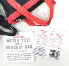 Trader Joe’s NEW 2 BAGS IN 1 🔥 Red MICRO TOTE AND GROCERY BAG very limited