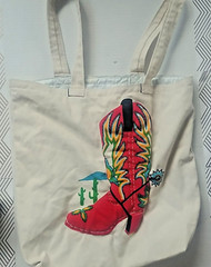 Canvas Tote/Shopping Bag – Cowboy boots, new, heavy weight canvas super stylish!