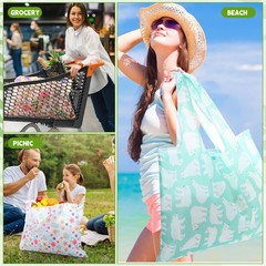 15 Pcs Extra Large 55lbs Foldable Reusable Grocery Bag 210d Large Tote Oxford…