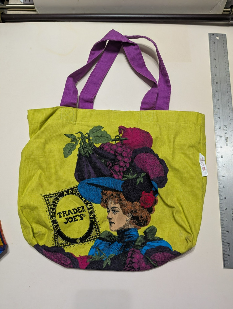 Trader Joe’s canvas bag – fruit vintage lady