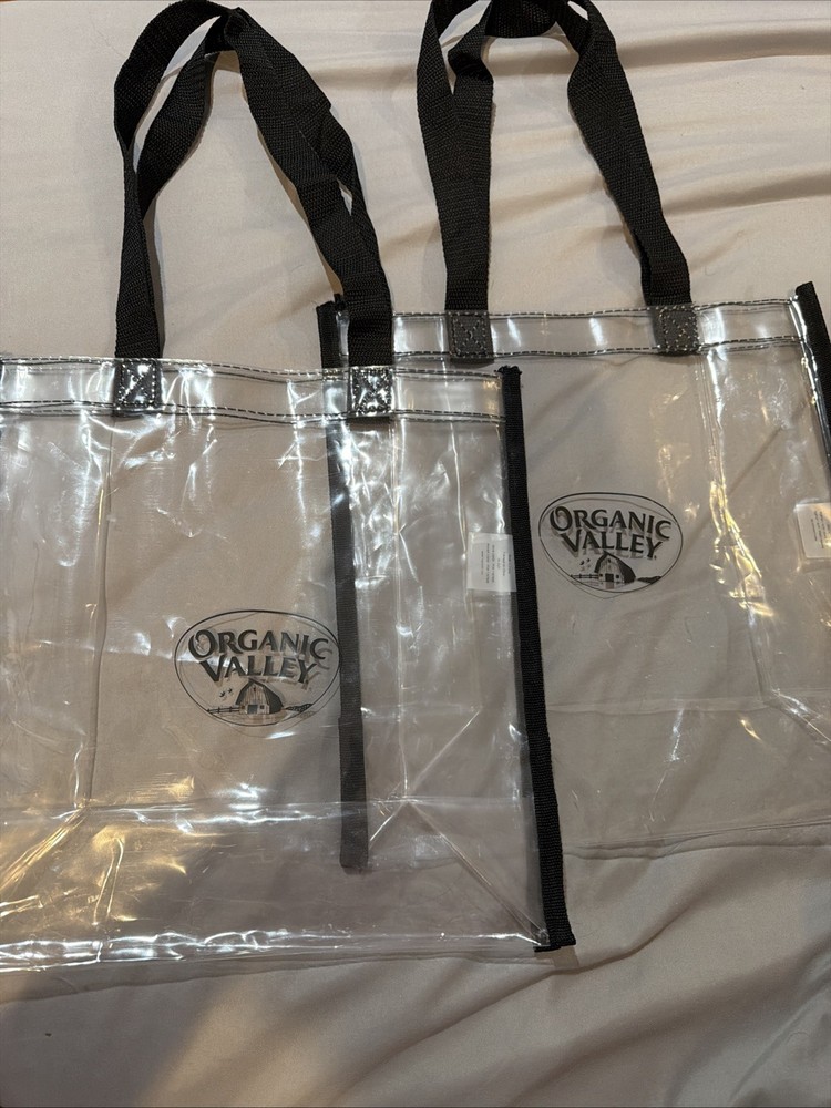 Organic Valley Clear Tote Bags 12 in By 12 In – Lot Of 2