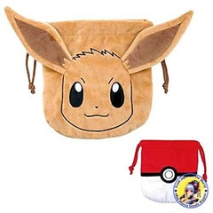 UNIQ Pocket Monster Plush Pouch 2P Set Eevee 22cm x 29.5cm x 1cm [171095]