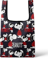 Eco bag,foldable character,with carabiner,durable, large, black, polyester,006