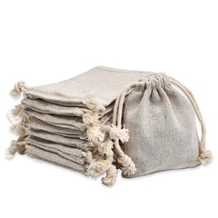 50pcs Double Canvas Drawstring Cotton Pouch Bags – Reusable Muslin Gift Sachets