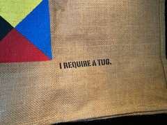 Trader Joe’s BURLAP Nautical Flag “Z Zulu ” Jute Tote Bag RARE Retired