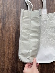 White and Gray Lululemon Small Reusable Tote Bag