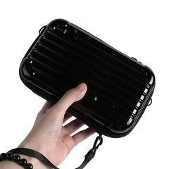 ASUNFO Black Hard Shell Cosmetics Case Carrying 2.2×4.13×7 inches,