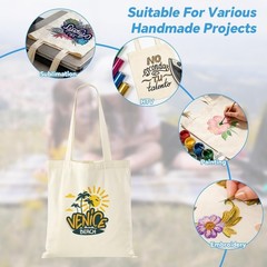24 Pack Canvas Tote Bags for Sublimation, Painting, HTV – 10oz Non-Shrink Thi…