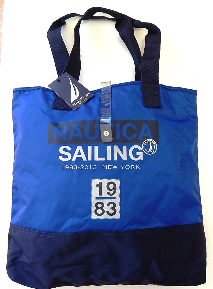 Nautica Sailing TOTE BAG Roll Up Travel Waterproof Shopping Bag ITALY NEW NWT