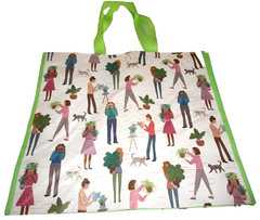Reusable Tote Bag~20″ X 18″ X 8″~TAKING CARE OF THEIR HOUSE PLANTS By HomeGoods
