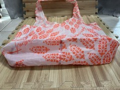 Free People FP Movement Reusable Ripstop Nylon Orange White Floral Tote Bag