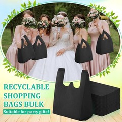 200 Pcs Reusable Grocery T Shirt Bags Bulk Small Non Woven Shopping Bag 10 x …