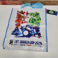 FIFA World Cup 2026 Reusable Large Tote Bag White Blue Multicolor Graphic