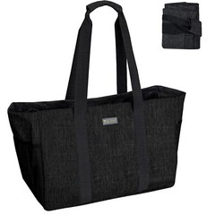 Soft 9 Gallon Extra Large Utility Tote, Foldable Reusable Storage Bag (Charco…