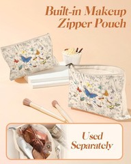 Aesthetic Canvas Tote Bag – with Makeup Pouch Bag for Women