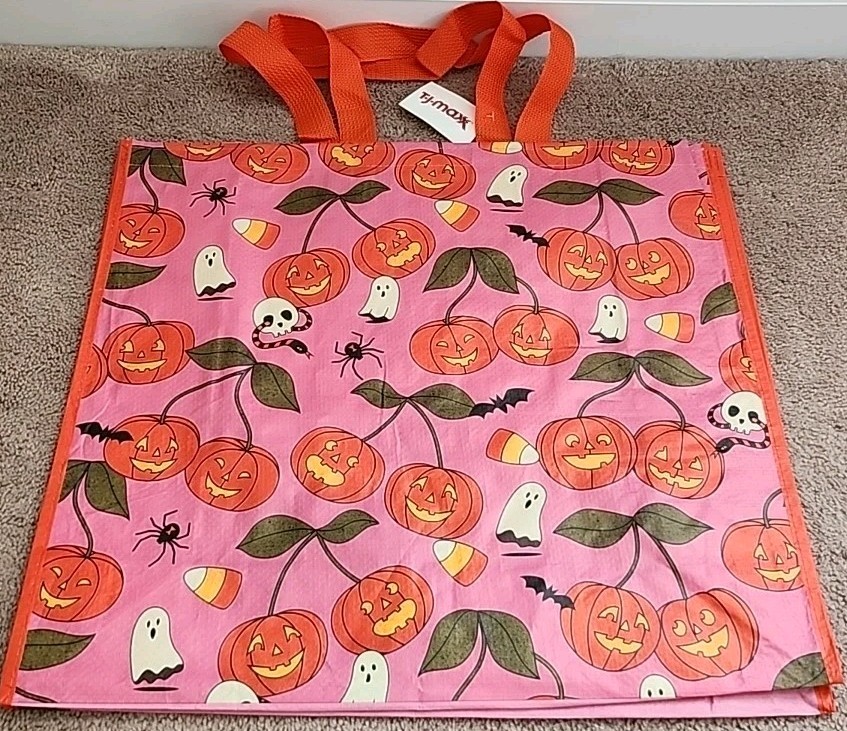 TJ MAXX – Halloween Pumpkins/Ghosts/Skulls -Large Reusable Shopping Tote Eco Bag