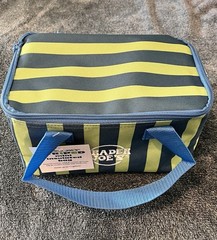 Trader Joe’s 2026 Mini Insulated Tote Summer Fun Ltd Edition Blue Striped New