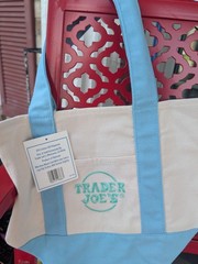 TRADER JOE’S ~ Mini Pastel Canvas Tote Bag { BLUE }