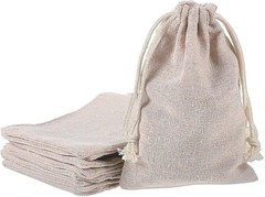 10pcs Eco-Friendly Cotton Drawstring Bags – Versatile Gift Pouches in Apricot