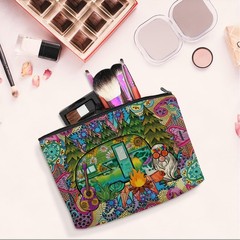 Hippie Gifts Makeup Bag Funny Van Decor Stuff Multicolor272