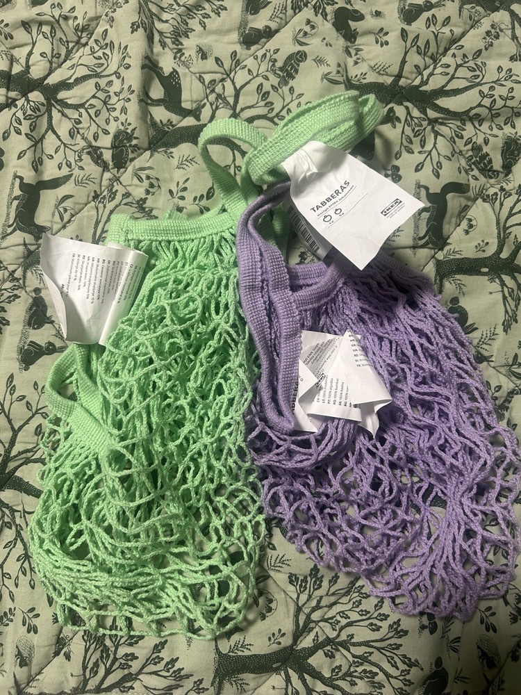 IKEA TABBERAS Net Bag 2 Set – Shopping Storage Carry See Through Bag