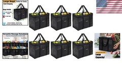 Heavy-Duty Reusable Grocery Bags – 4-Pack Collapsible Totes, 100 LBS Capacity