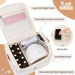 CUBETASTIC Nail Polish Organizer, Supplies Storage 45 Slots, Lily Floral