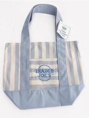 Trader Joe’s Mini Canvas Tote Bag, Multicolor Striped Stripe Pattern – Set of 3