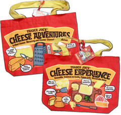 Trader Joe’s Bag Cheese Adventures Reusable Canvas Cotton Tote 13.5×18.5 Cheesy!
