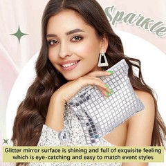Locmeo 12 Pack Disco Makeup Bags Sparkly Bachelorette Party Favors Silver