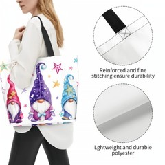 Magic Gnomes Tote Bag Stars Large Shoulder Bag Reusable Eco-friendly Shopping…