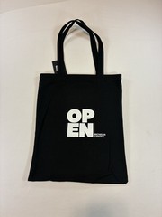 Michigan Central OPEN Canvas Graphic Print Tote Bag Black/White Medium 15×13″