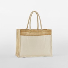 Westford Mill Cotton pocket natural starched jute shopper W480