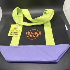 Trader Joe’s Mini Halloween Canvas Tote Bag. RARE MULTI COLOR Purple Green Black