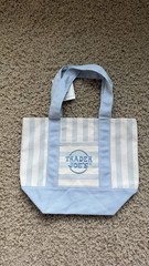 Trader Joe’s Lot of 3 Mini Canvas Striped Tote Bags Multicolor 13x6x10
