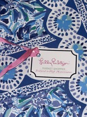 Lilly Pulitzer Blue HIGH MANETENANCE MARKET SHOPPER TOTE Reusable Grocery NWT