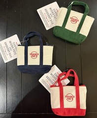 Trader Joe’s Canvas Micro Tote Grocery Bag Set 3-Piece Red Green Blue