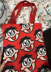 Want Want Snacks Hot Kid Logo Reusable Tote Bag Red Taiwanese Snack Brand