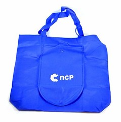 Blue Shopping Bag Tote Large Cloth Folds to Wallet Size By NCP National Consumer