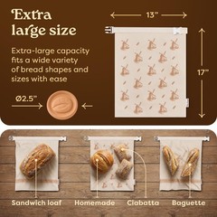 Très Fresh Beeswax Bread Bag for Sourdough (2 Pack) – 2 Pack, Windmill