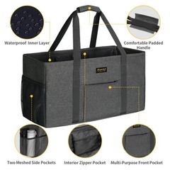GhvyenntteS Extra Large Utility Tote Bag, Stand Up Utility Tote with Metal Wi…