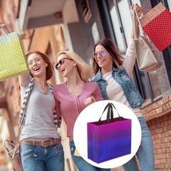 24Pcs Reusable Gift Bags with Handles 10.6 x 13 Inch Gradient Purple