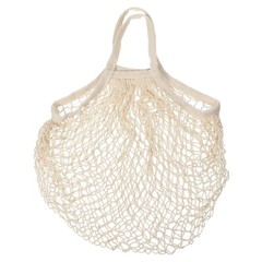 Cotton Mesh Bag 15×13.8″ Mesh Net String Grocery Bags Beige White