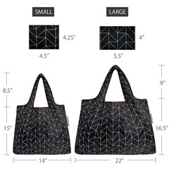 Wrapables Large & Small Foldable Tote Nylon Reusable Grocery Bags, Set of 2