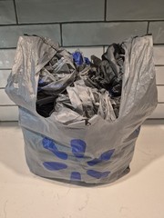 35 Walmart Plastic Grocery Bags Used Once Reusable Shopping Gray Art Craft Trash