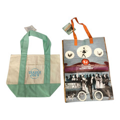 Trader Joe’s Tote Bag Lot Chicago Reusable Grocery Bag + Mini Pastel Canvas