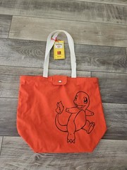 Pokémon Charmander All-in Tote Orange Reusable Shopping Bag, Zipper, Foldable