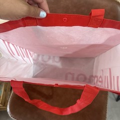 Lululemon Red Large Reusable Shopping Bag Recycled Materials Snap Closure